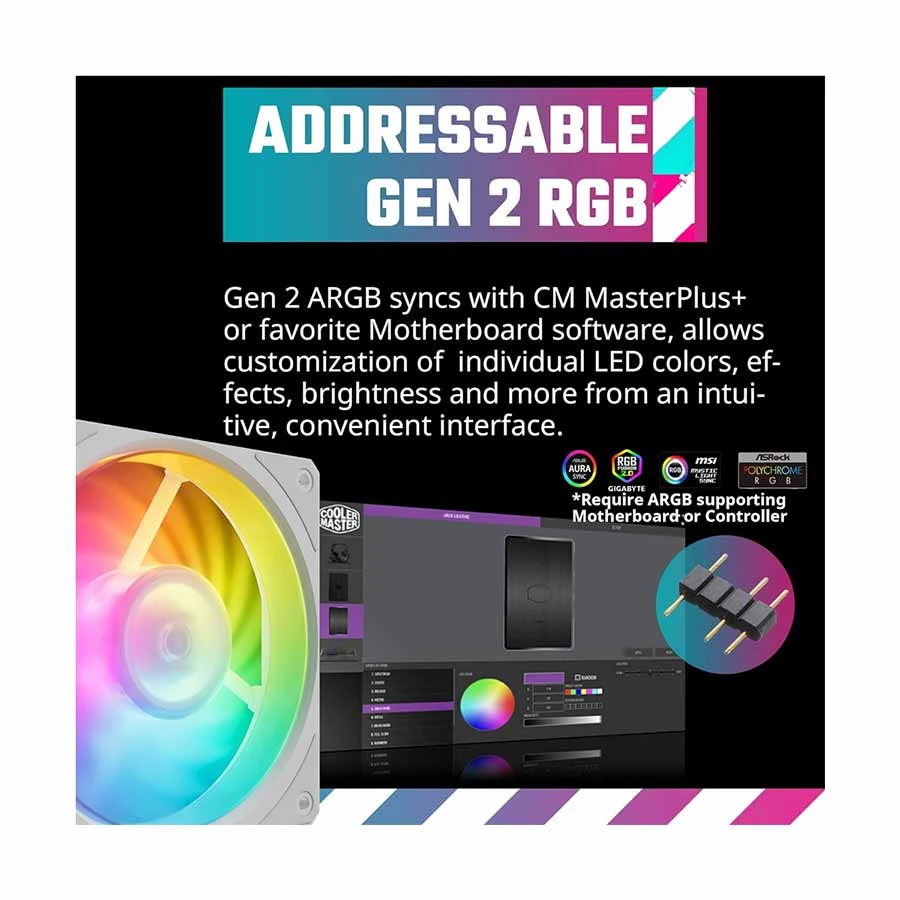 Cooler Master Mobius 120P ARGB White Edition Casing Fan Price in BD
