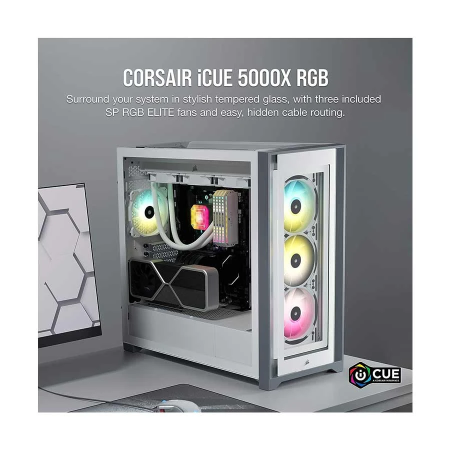 CORSAIR Corsair iCUE 5000X RGB Mid-Tower White All Brands Price in Bangladesh