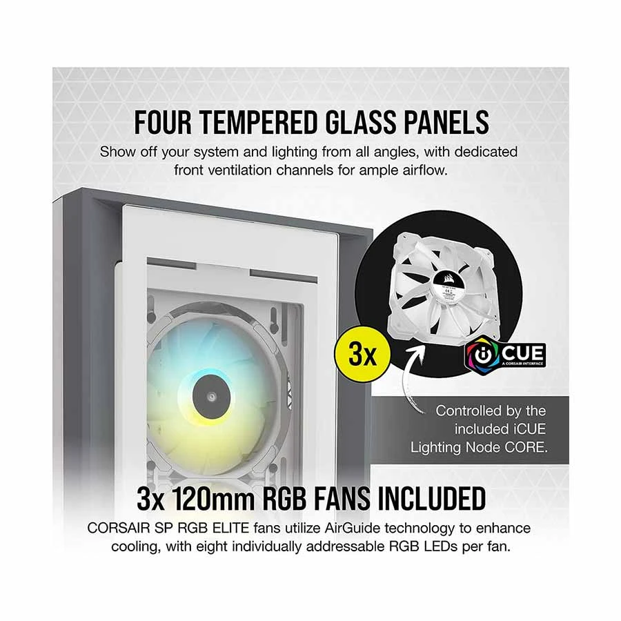 Corsair iCUE 5000X RGB Mid-Tower White All Brands