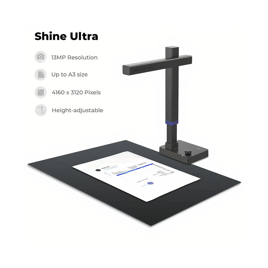 CZUR Shine Ultra 1300A3 Pro Document and Book Scanner