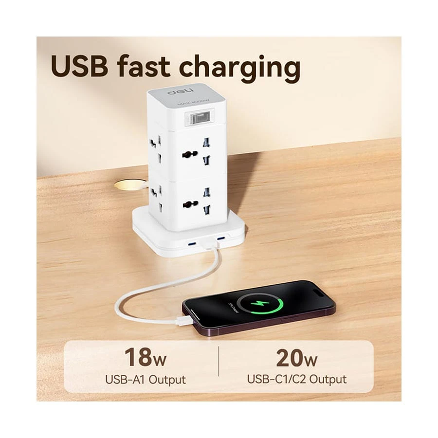 Deli ET763 Power Strip in BD