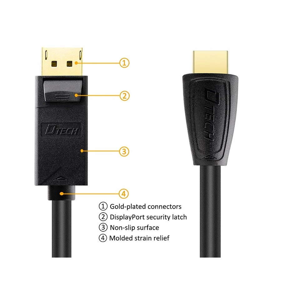 Dtech DisplayPort Male to HDMI Male Cable / Converter / HUB Price in BD