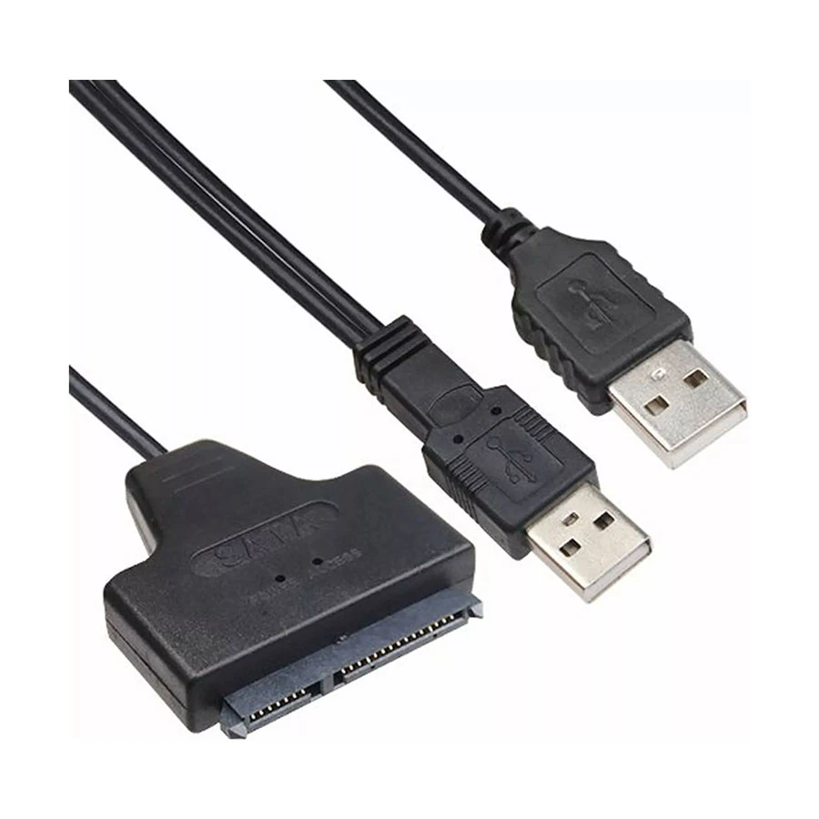 Dtech DT-6025D Dual USB Male to SATA Female Cable / Converter / HUB Price in Bangladesh