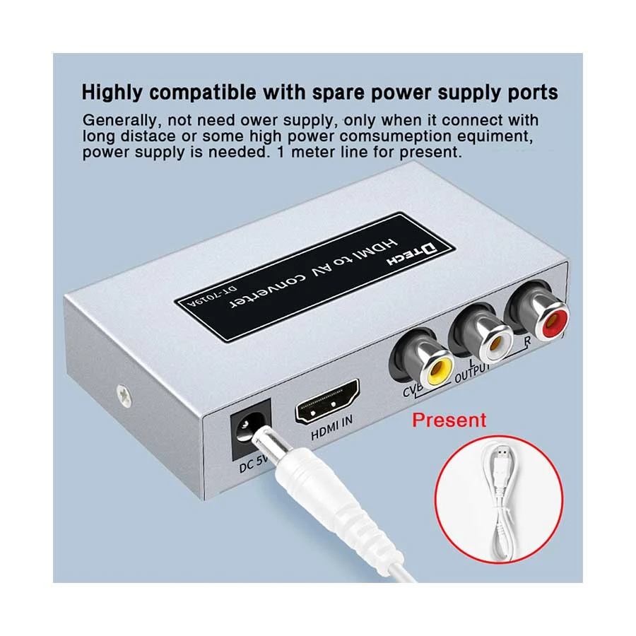 Dtech HDMI Male to 3 RCA (CVBS) Female All Brands