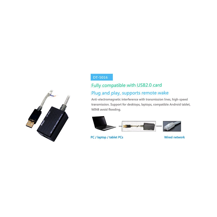 Dtech USB Male to LAN Female Cable / Converter / HUB in BD