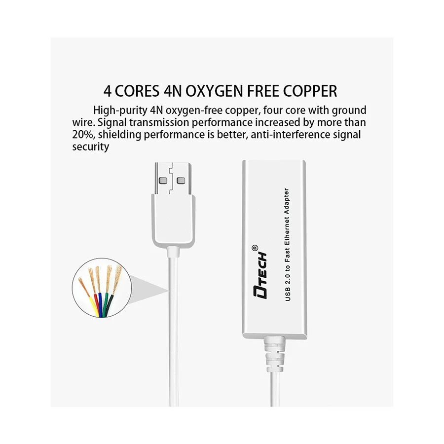 Dtech USB Male to LAN Female Cable / Converter / HUB specifications