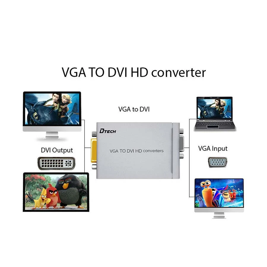 Dtech VGA Female to DVI Female Cable / Converter / HUB