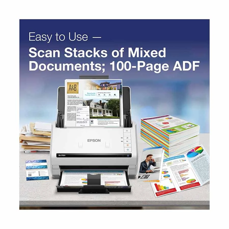 Epson WorkForce DS-770II Sheetfed and Flatbed Scanner specifications