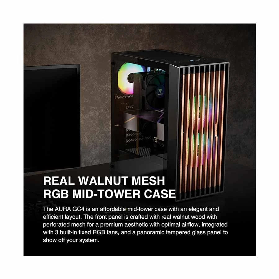 Gamdias AURA GC4 RGB Real Walnut Mesh Casing Price in Bangladesh