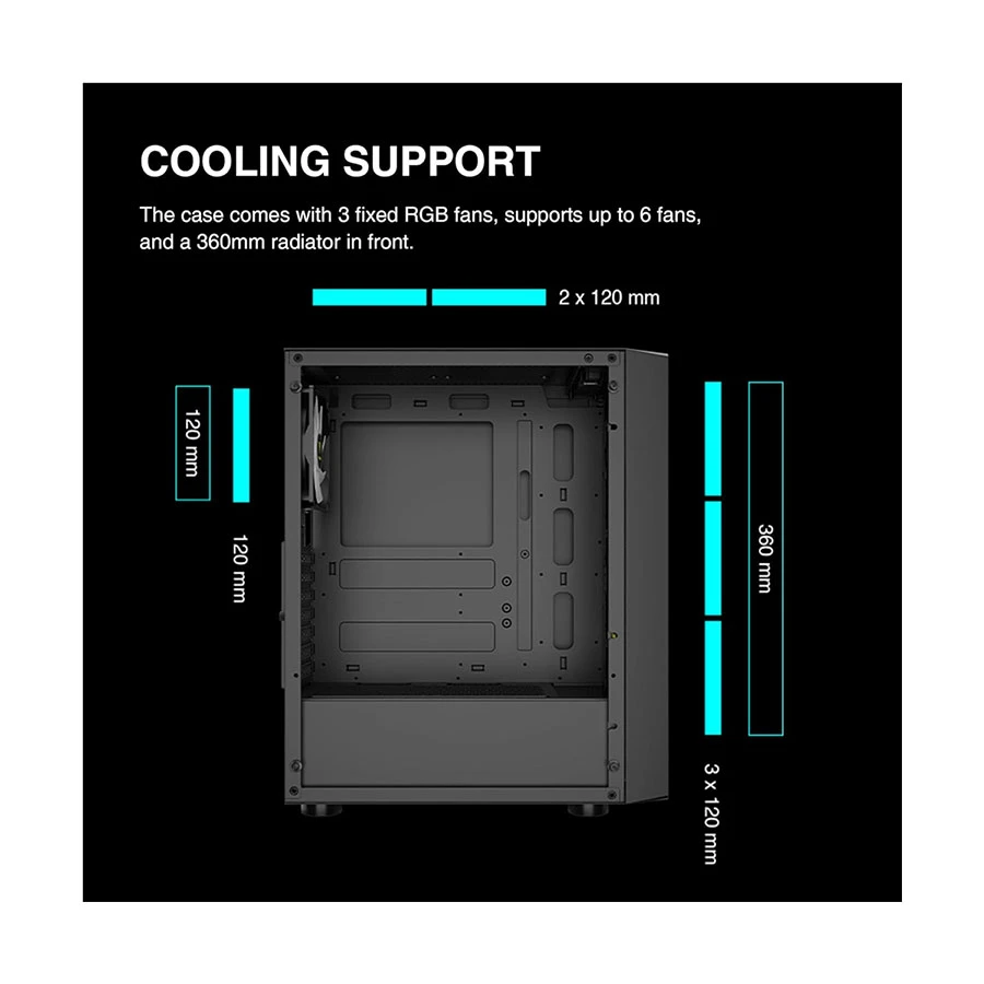 Gamdias AURA GC4 RGB Real Walnut Mesh Casing specifications