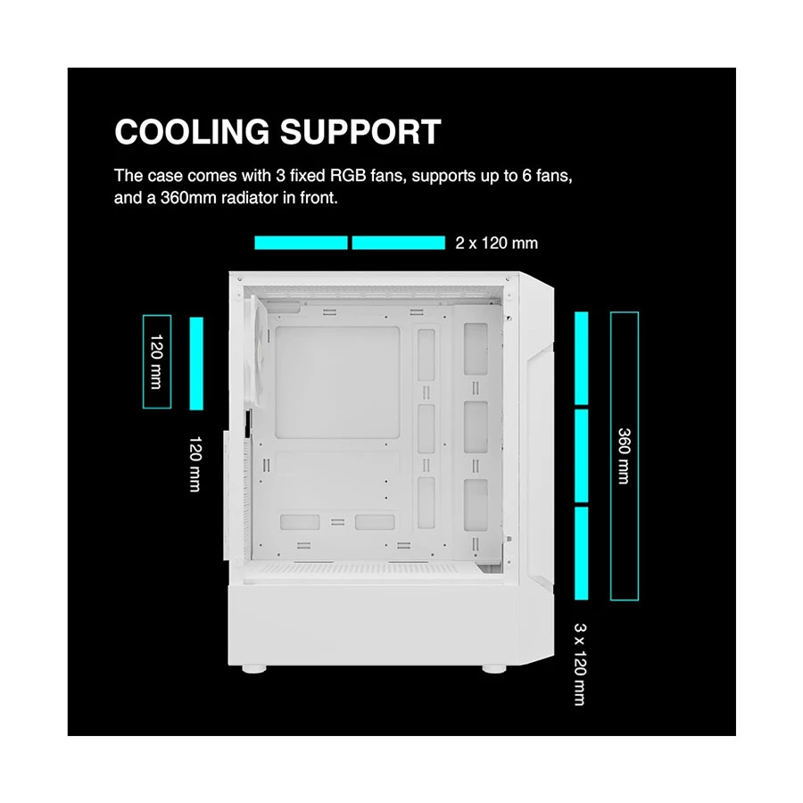 Gamdias AURA GC7 WH RGB Gradient Mesh Casing specifications