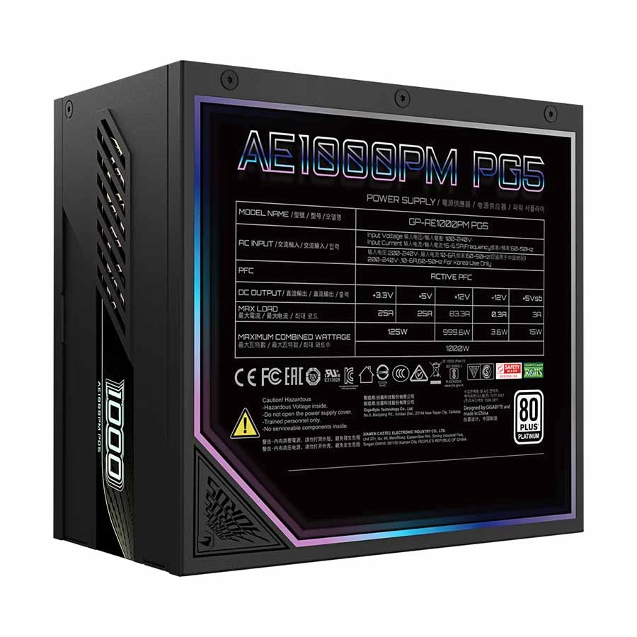 Gigabyte Aorus Elite P1000W Power Supply specifications
