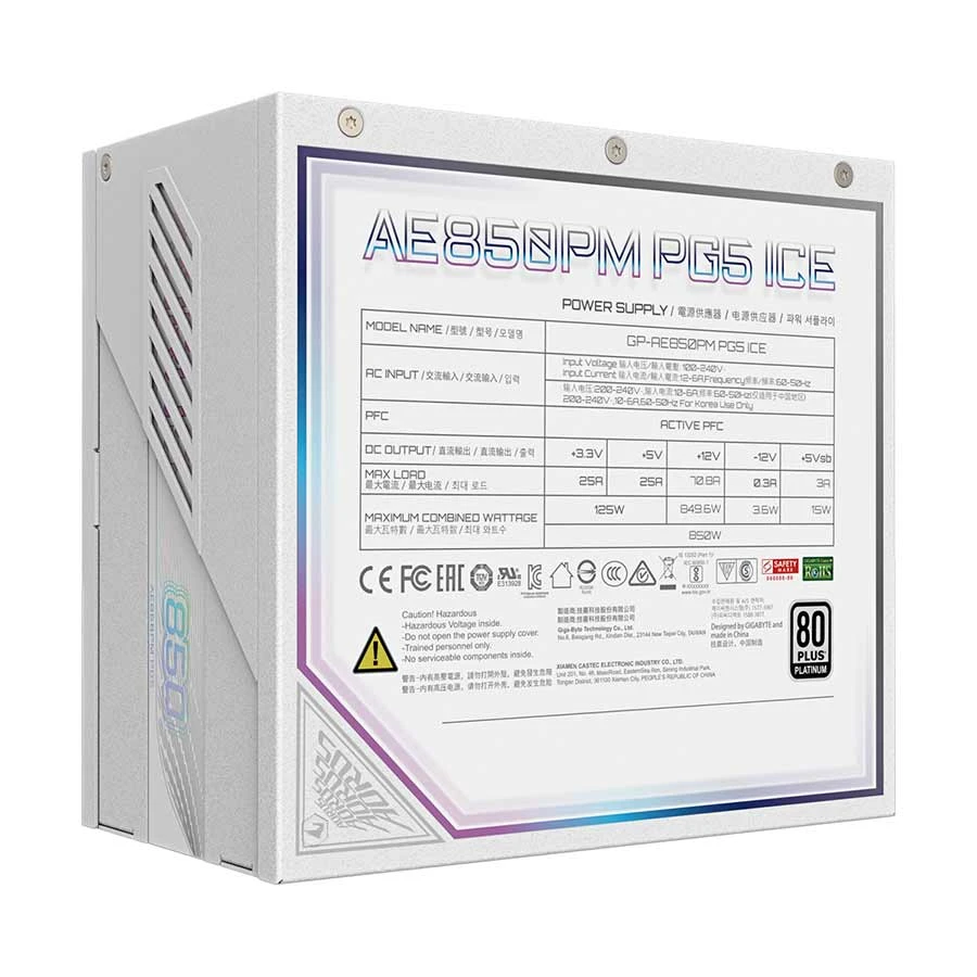 Gigabyte Aorus Elite P850W Power Supply specifications