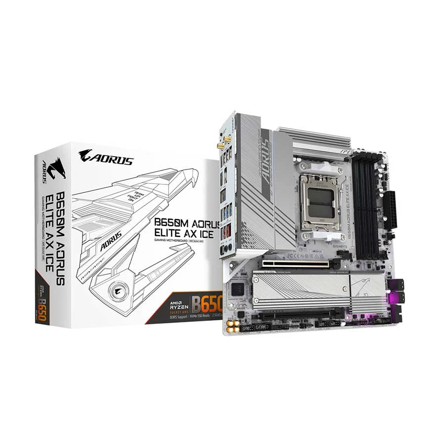Gigabyte B650M AORUS ELITE AX ICE (Wi-Fi 6E) Motherboard