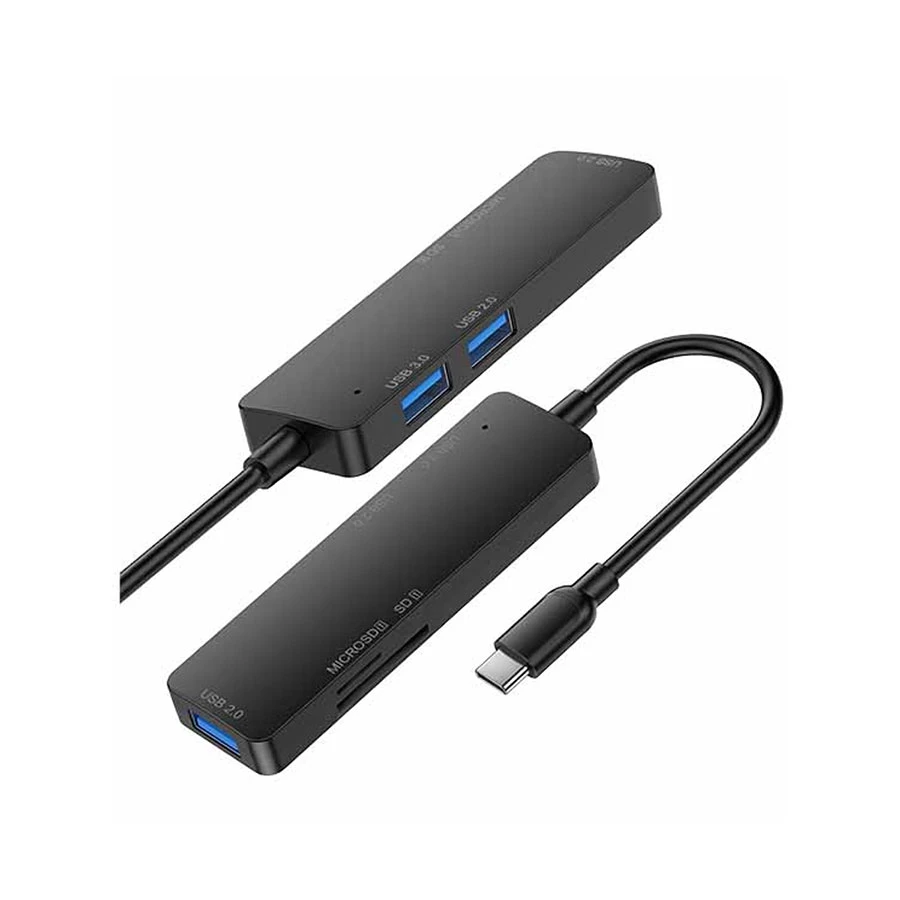 Havit HB43 USB Type-C Male to Tri USB, SD & TF Female Type-C Converter in BD