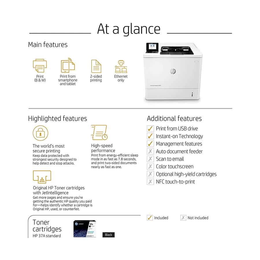Hp HP Enterprise M607dn Laser Printer specifications