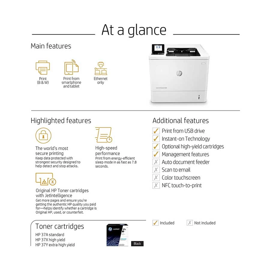 Hp HP Enterprise M608n Laser Printer specifications