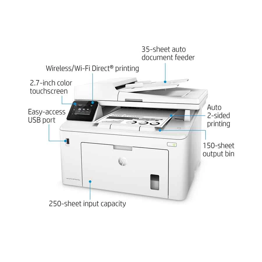 Hp LaserJet Pro MFP M227fdw Laser Printer specifications