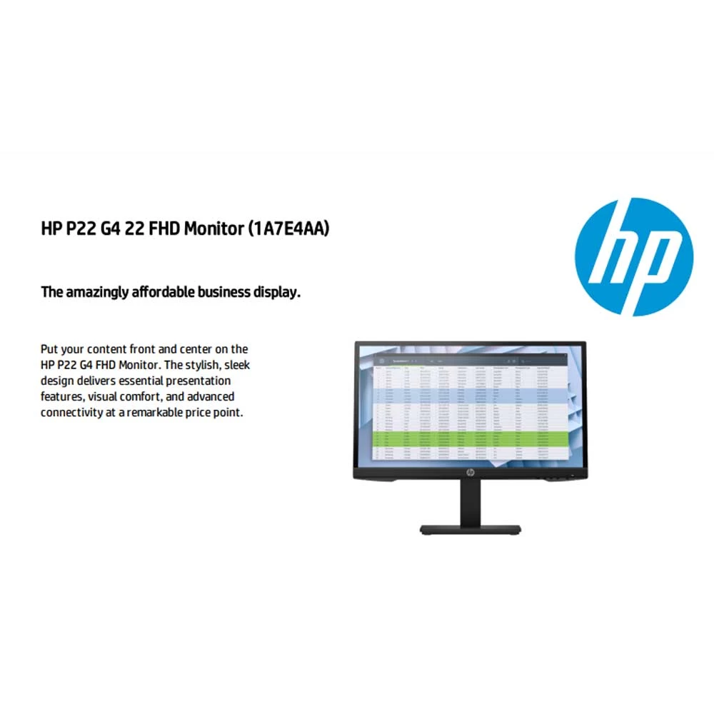 Hp HP P22 G4 All Monitor specifications
