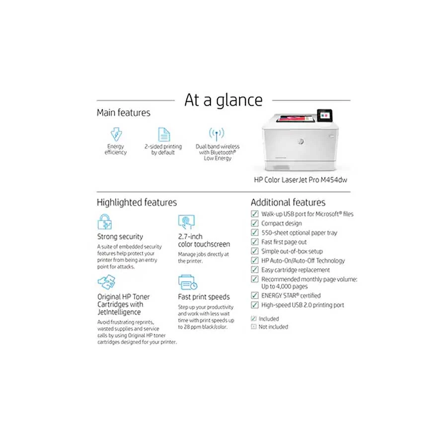 Hp HP Pro M454dw Laser Printer specifications