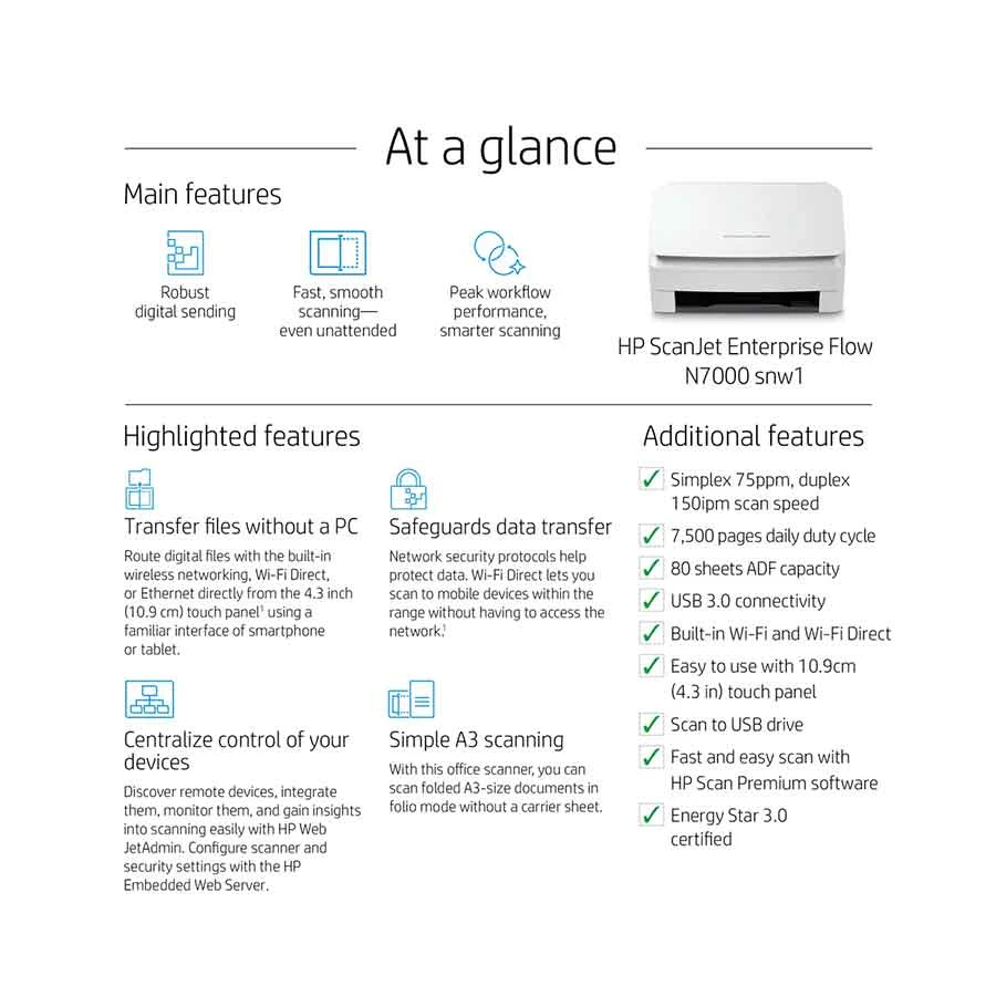 Hp HP ScanJet Enterprise Flow N7000 snw1 Sheetfed and Flatbed Scanner Best Price