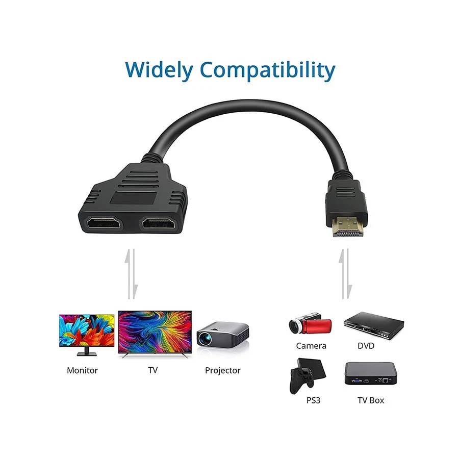 K2 HDMI Male to Dual Female Cable / Converter / HUB in BD
