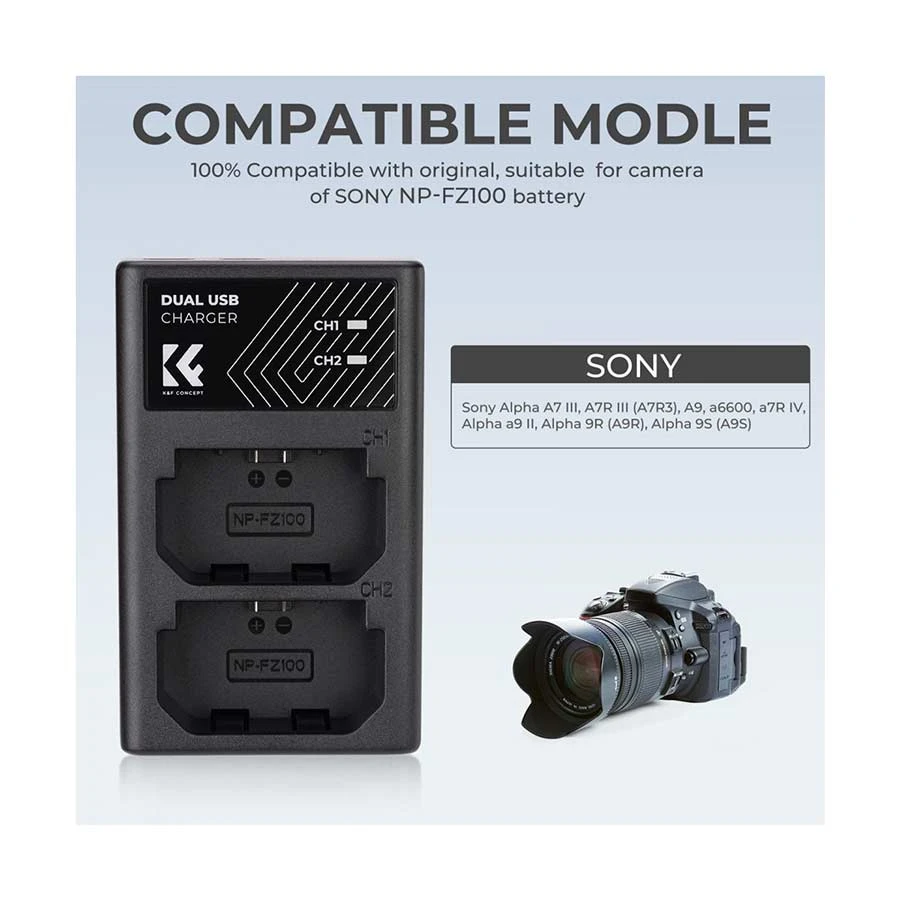 K&F Concept NP-FZ100 DSLR Camera Accessories specifications