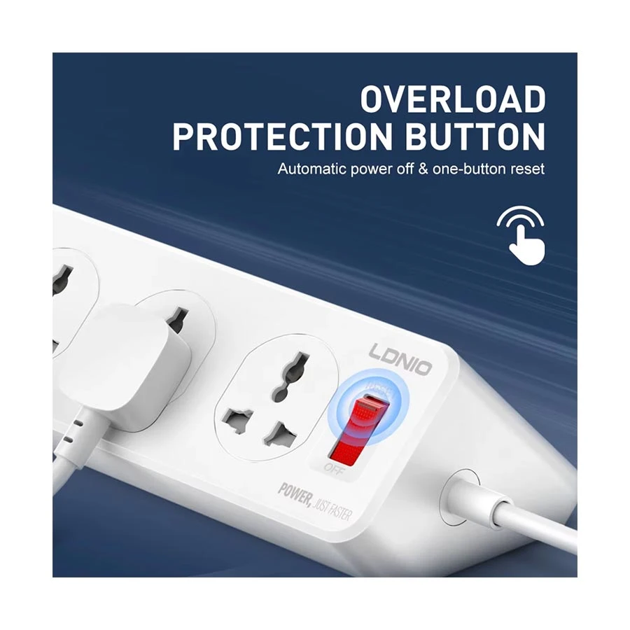 LDNIO Ldnio 3 Pin 10 Port Power Strip in BD
