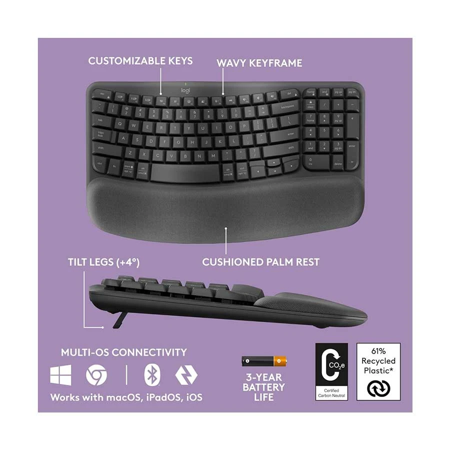 Logitech Ergo Series Wave Keys Keyboard specifications