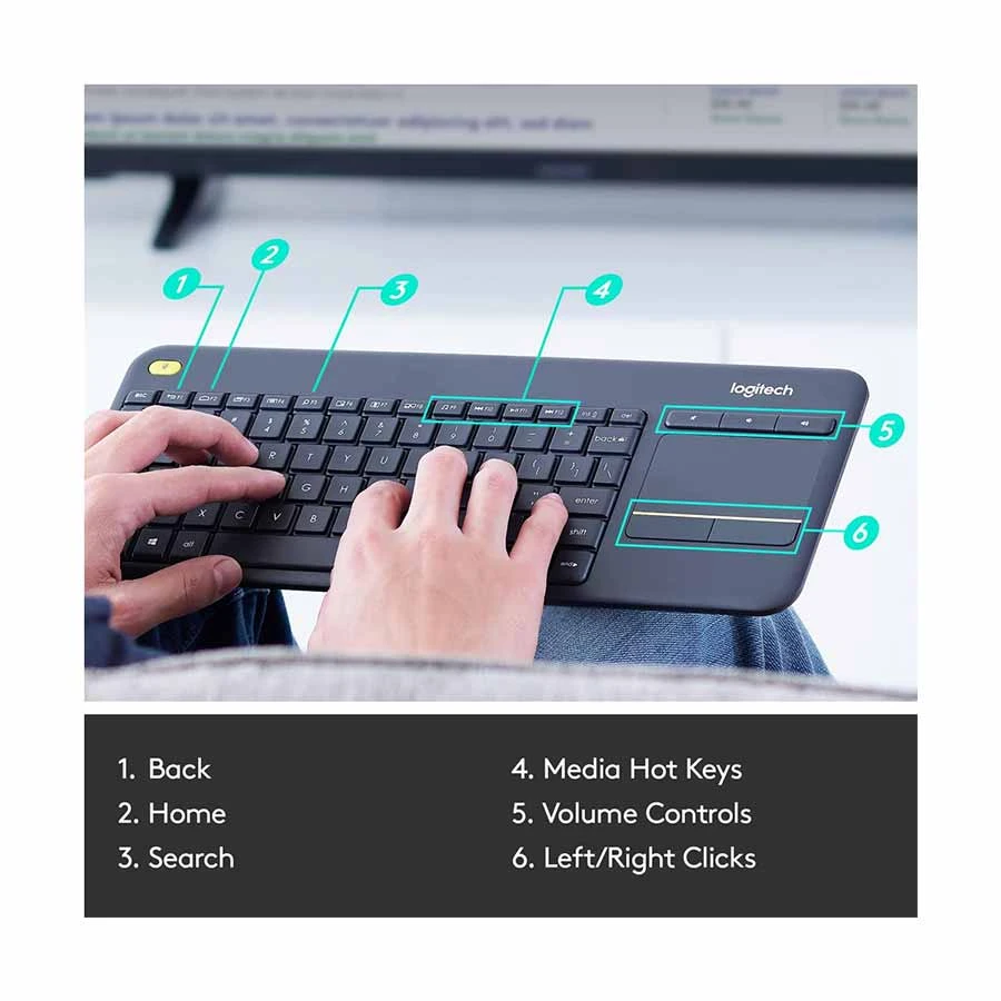 Logitech Touch K400 PLUS Keyboard specifications