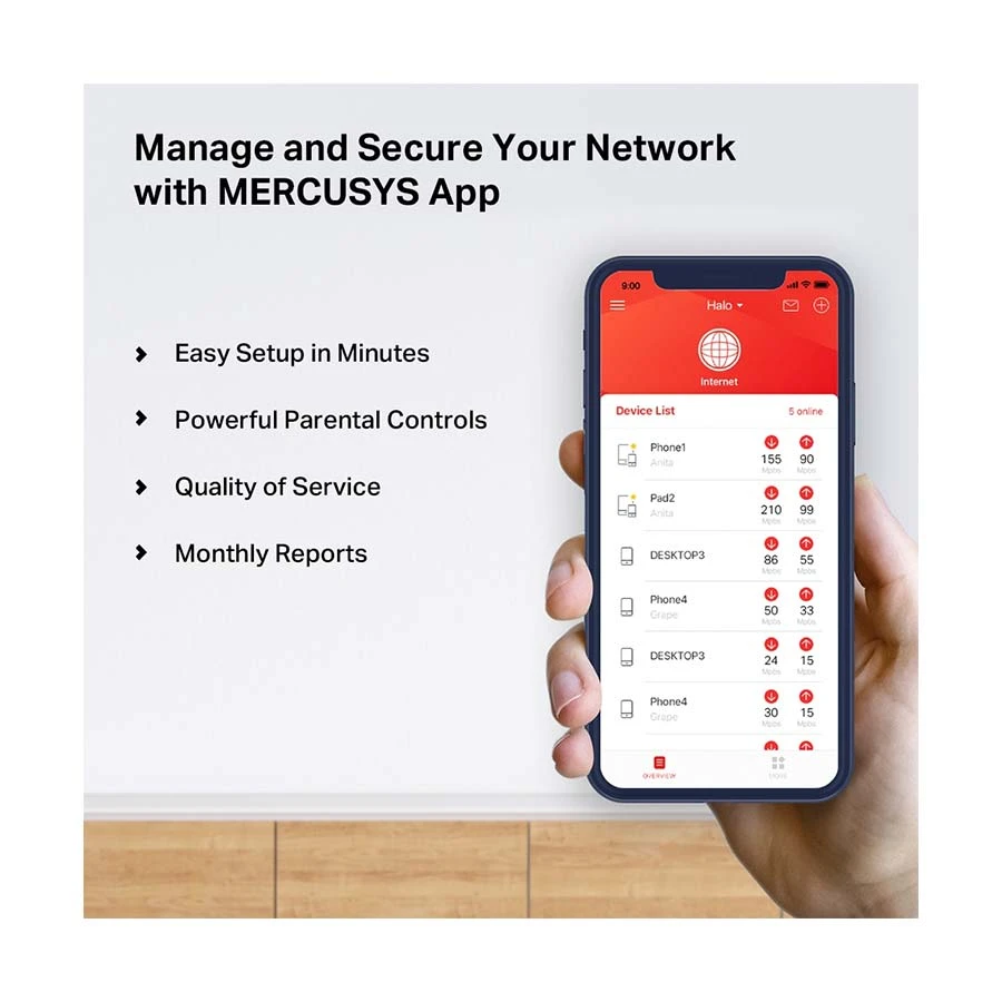 Mercusys HALO H50G (2-Pack) Network Router specifications