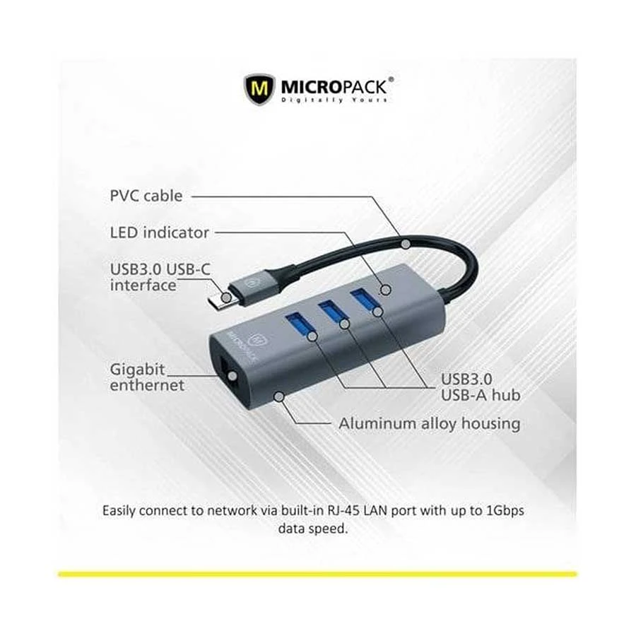 Micropack Type-C to Tri USB & LAN Type-C Converter Price in Bangladesh