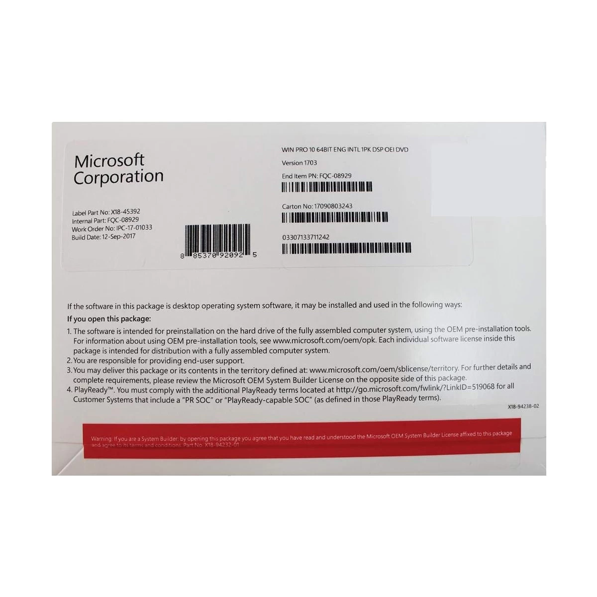 Microsoft  Operating System and DB