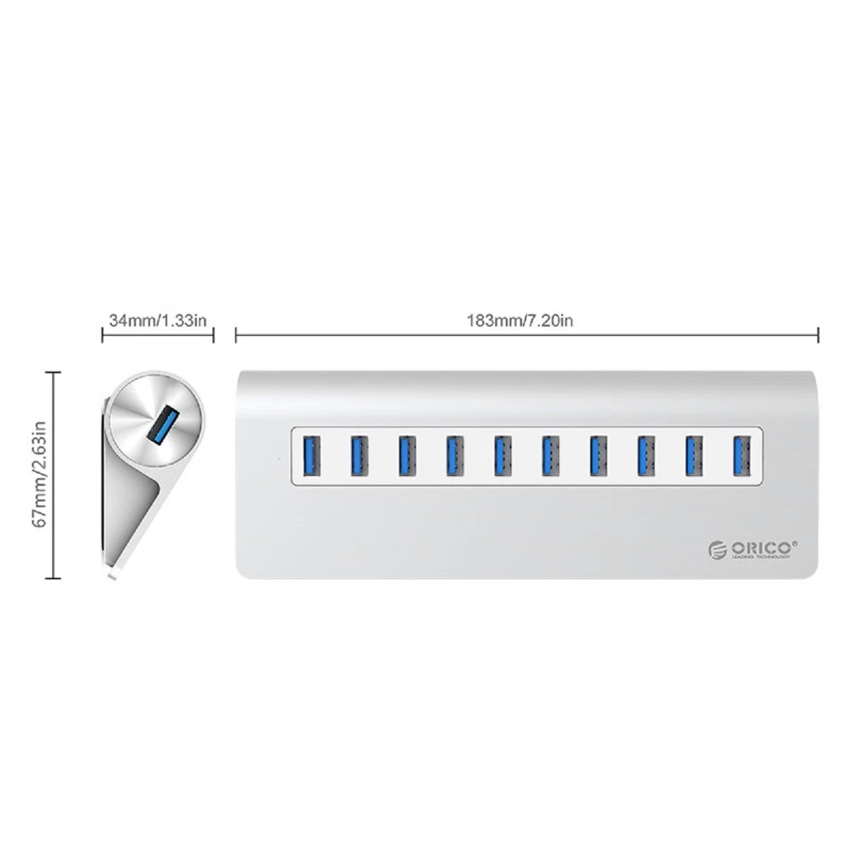 ORICO Aluminum Alloy 10 Port USB 3.0 All Brands Price in Bangladesh
