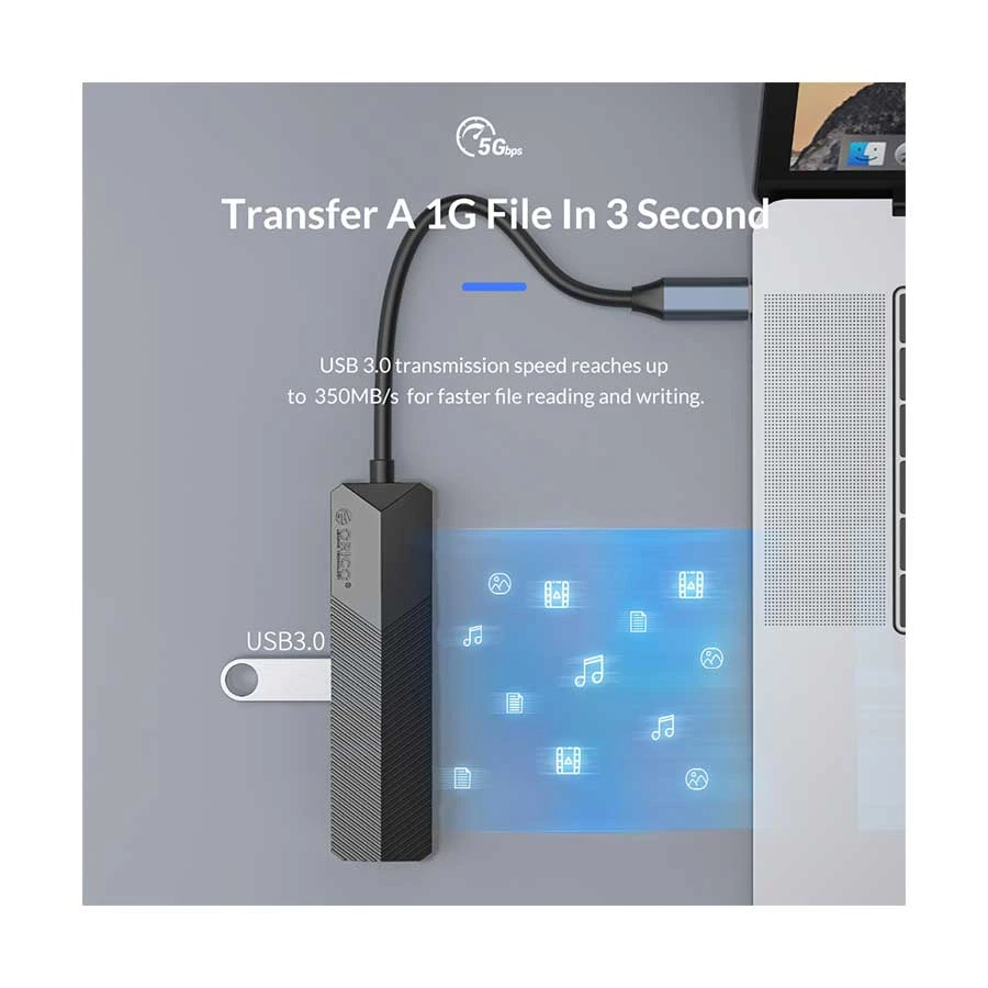 Orico ORICO Type-C Male to HDMI, USB 3.0, 2.0 & (PD) Female Type-C Converter in BD