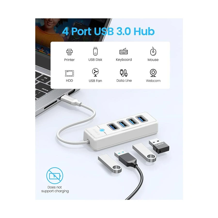 Orico Type-C Male to Quad USB 3.0 Female Cable / Converter / HUB in BD