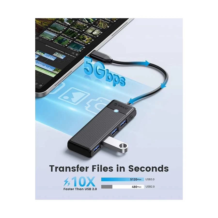 Orico Type-C Male to Quad USB Female Cable / Converter / HUB Price in Bangladesh