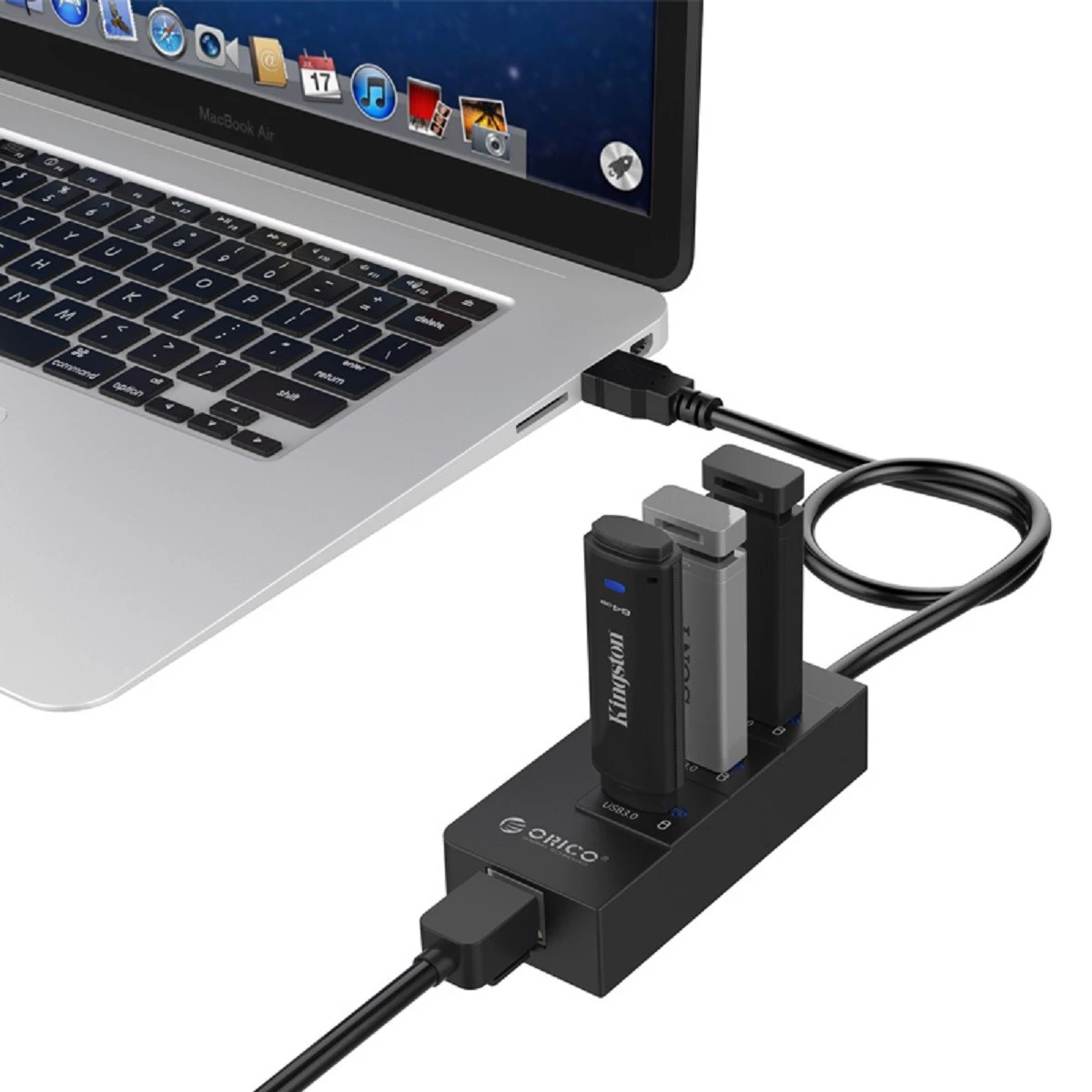 Orico USB Male to Tri & LAN Female USB Converter in BD