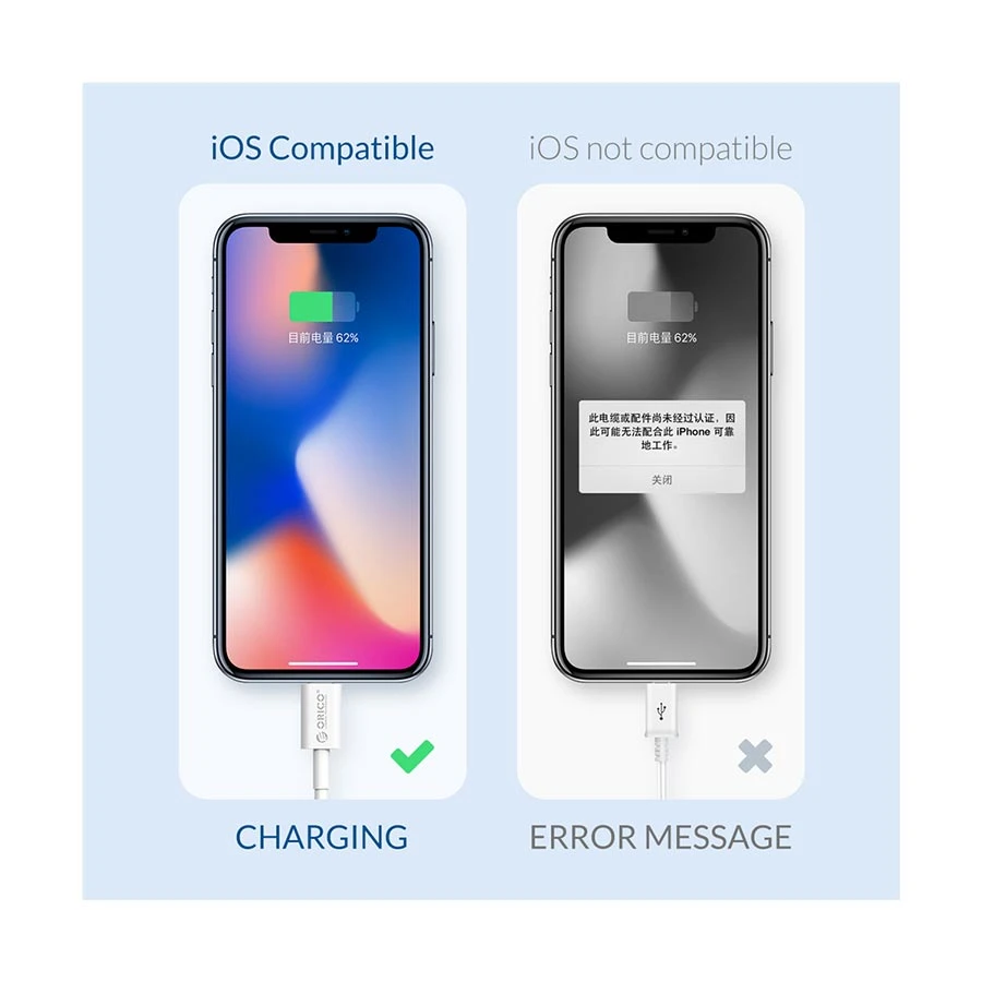 ORICO USB Type-C Male to Lightning USB Cable specifications