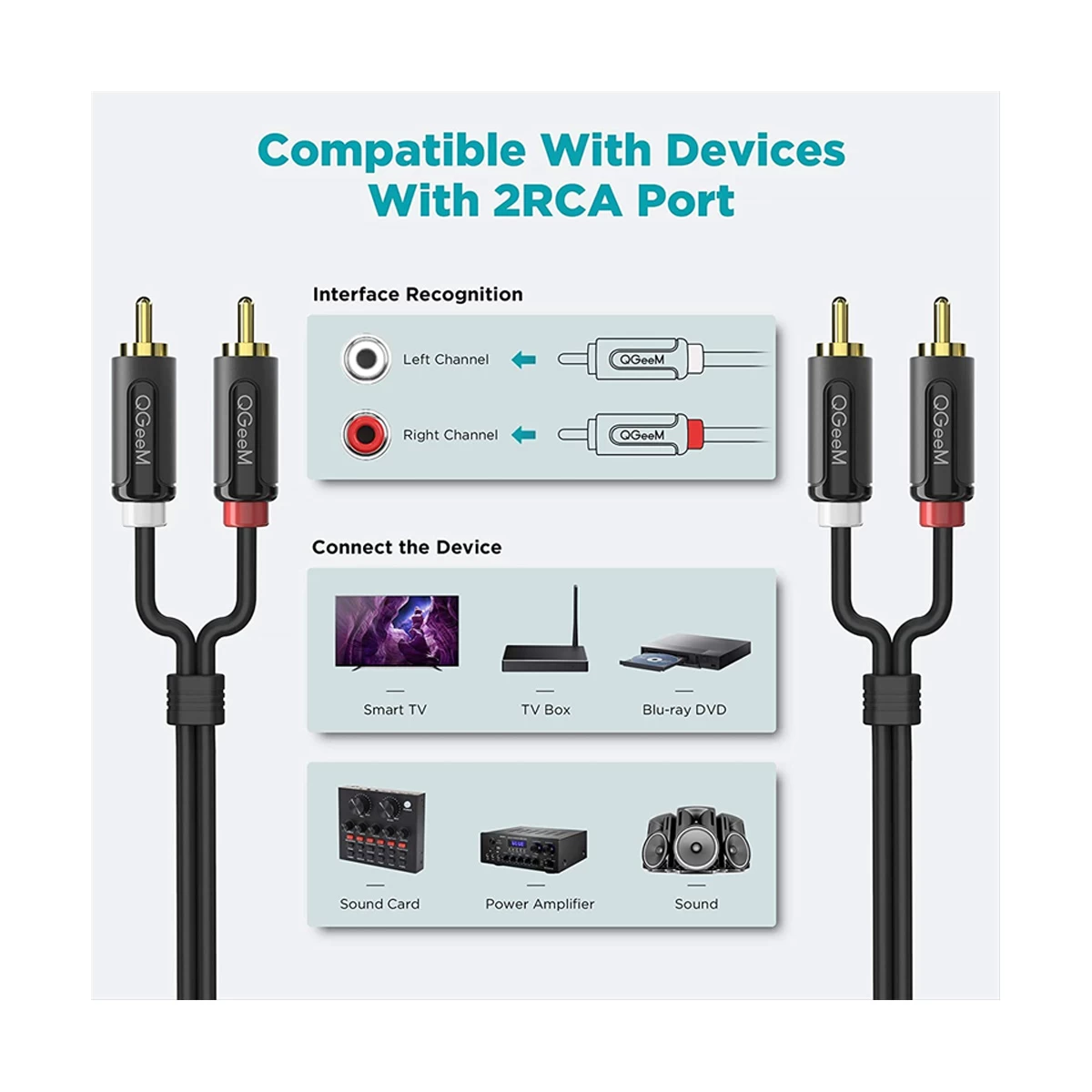 QGeeM Qgeem 2RCA Male to Audio Cable Price in Bangladesh