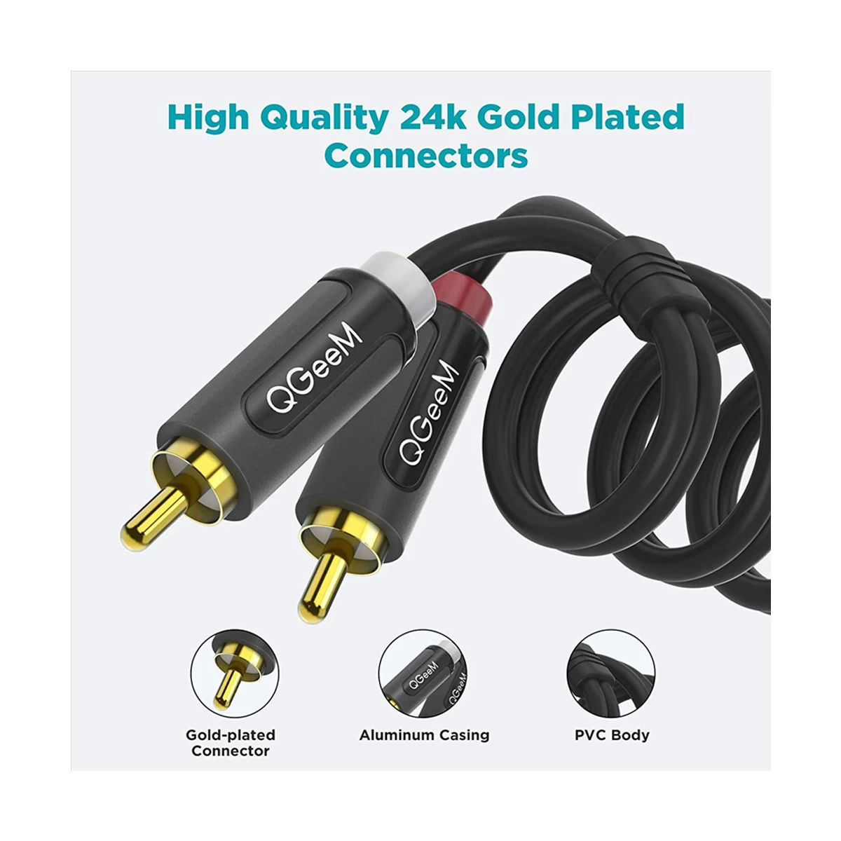 QGeeM Qgeem 2RCA Male to Audio Cable in BD