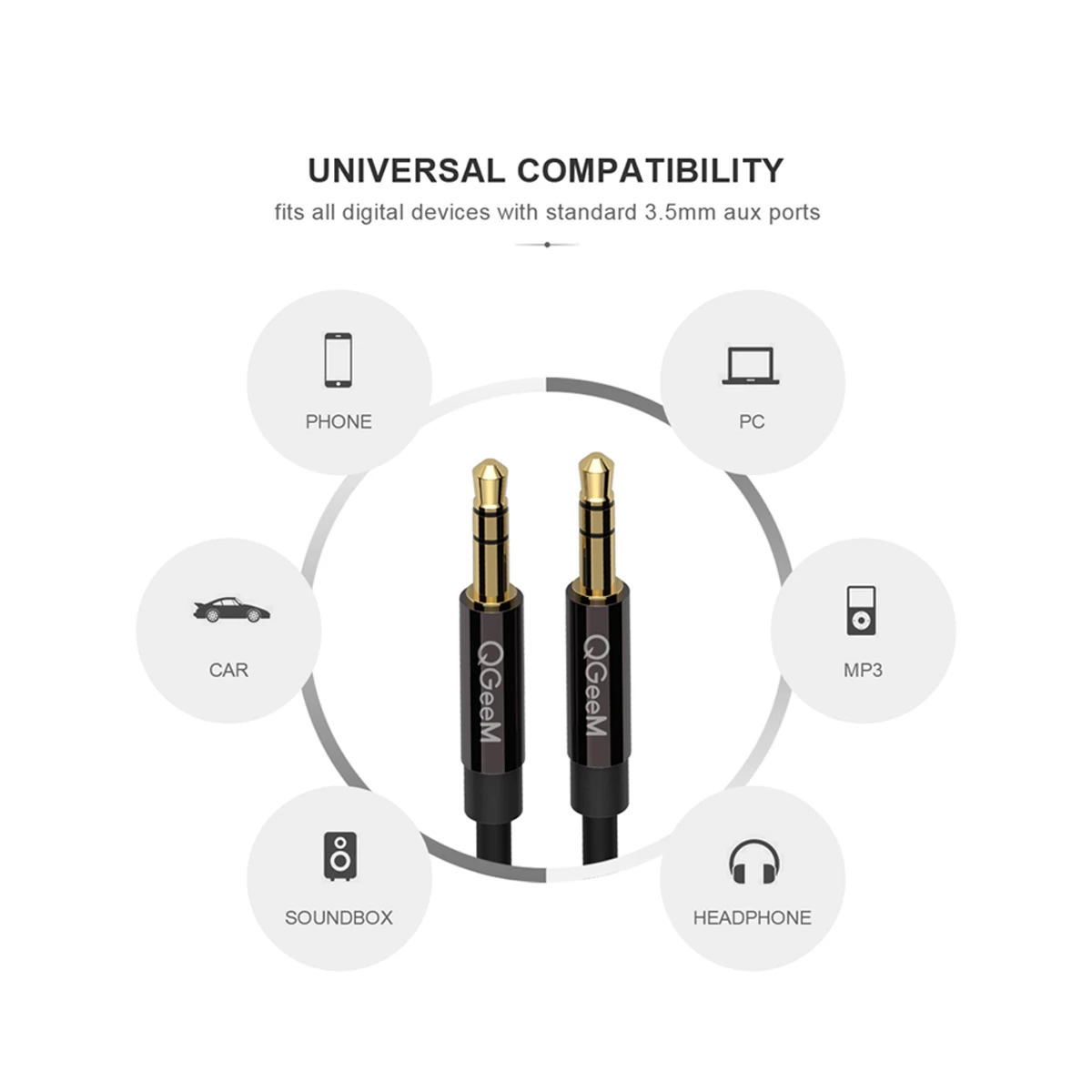 QGeeM Qgeem 3.5mm Male to Audio Cable Price in Bangladesh