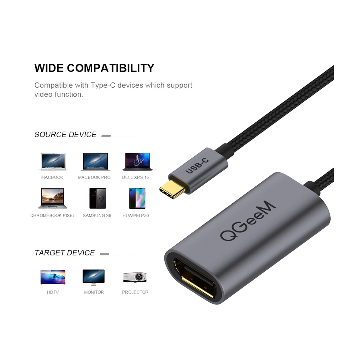 QGeeM Qgeem Type-C Male to DisplayPort Female Type-C Converter Price in Bangladesh
