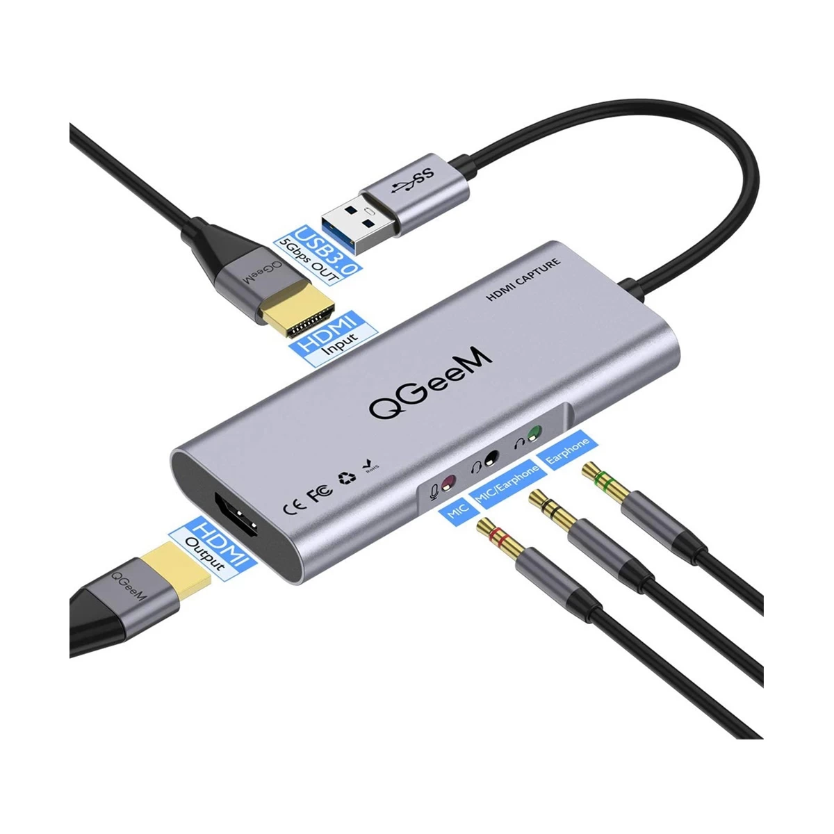 Qgeem USB Male to HDMI & Tri 3.5mm Female USB Converter Price in Bangladesh