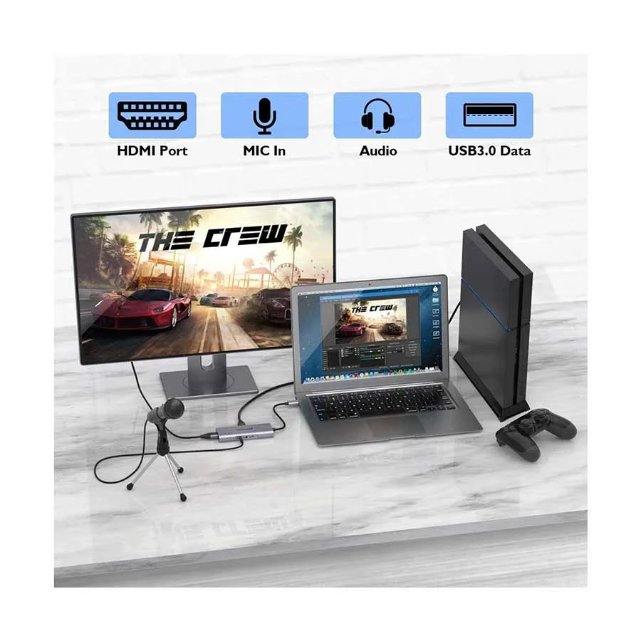Qgeem USB Male to HDMI & Tri 3.5mm Female USB Converter in BD