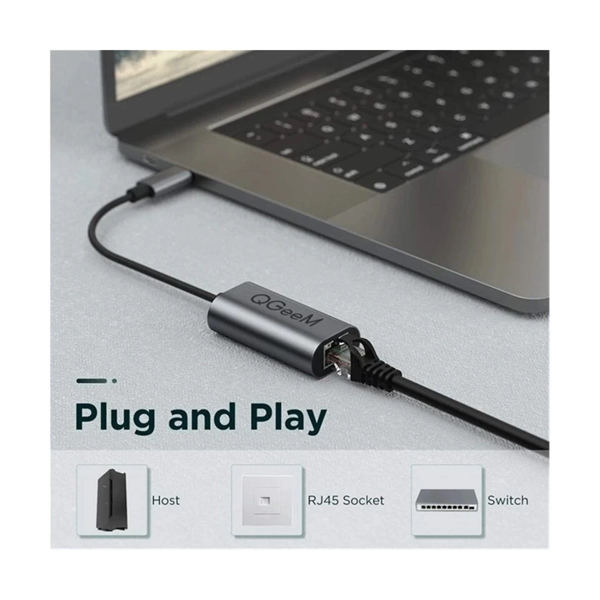 Qgeem USB Male to LAN Female USB Converter in BD