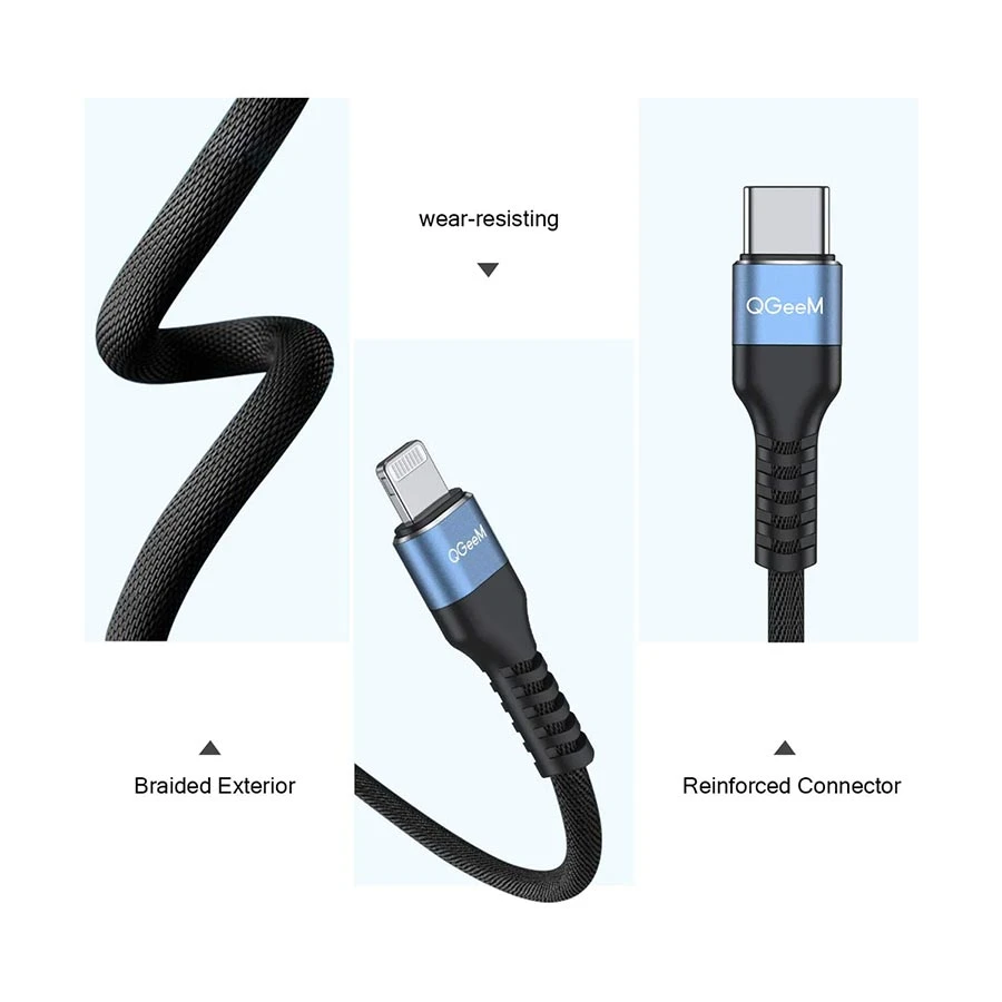 Qgeem USB Type-C Male to Lightning USB Cable