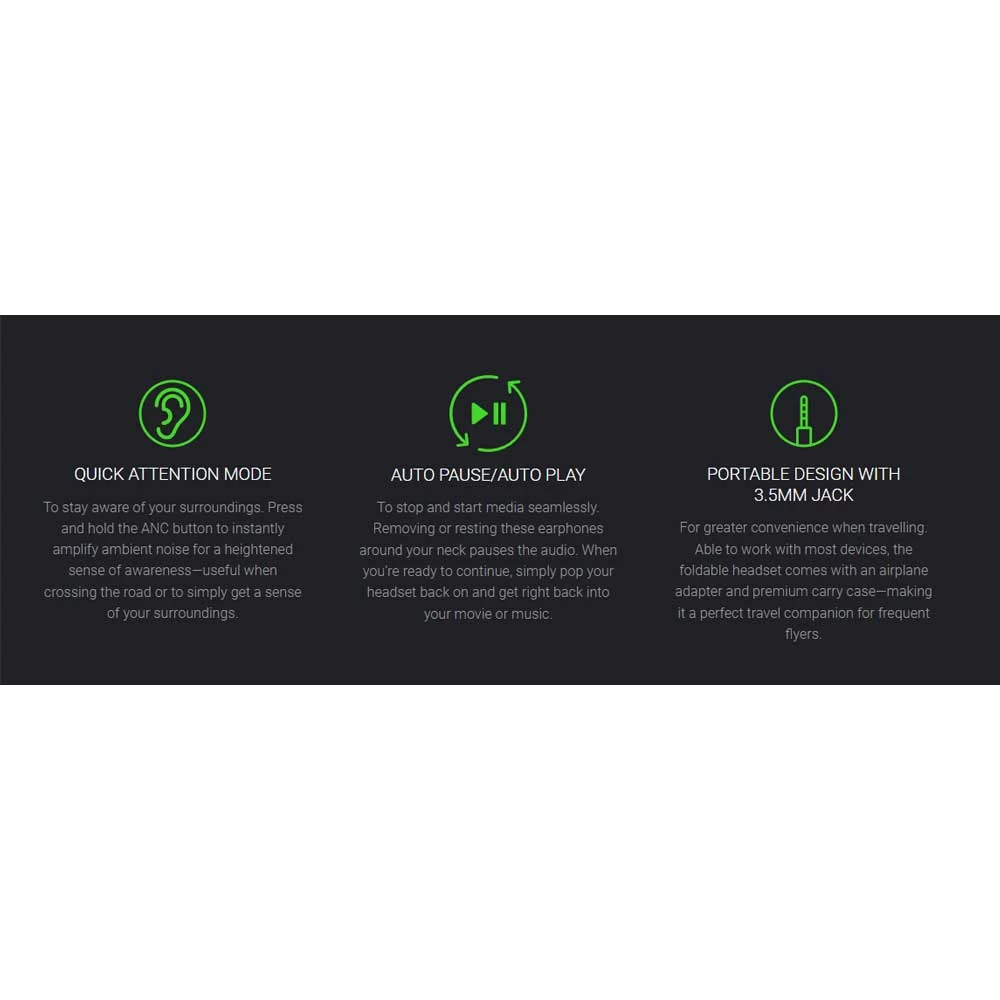 Razer OPUS Headphone specifications