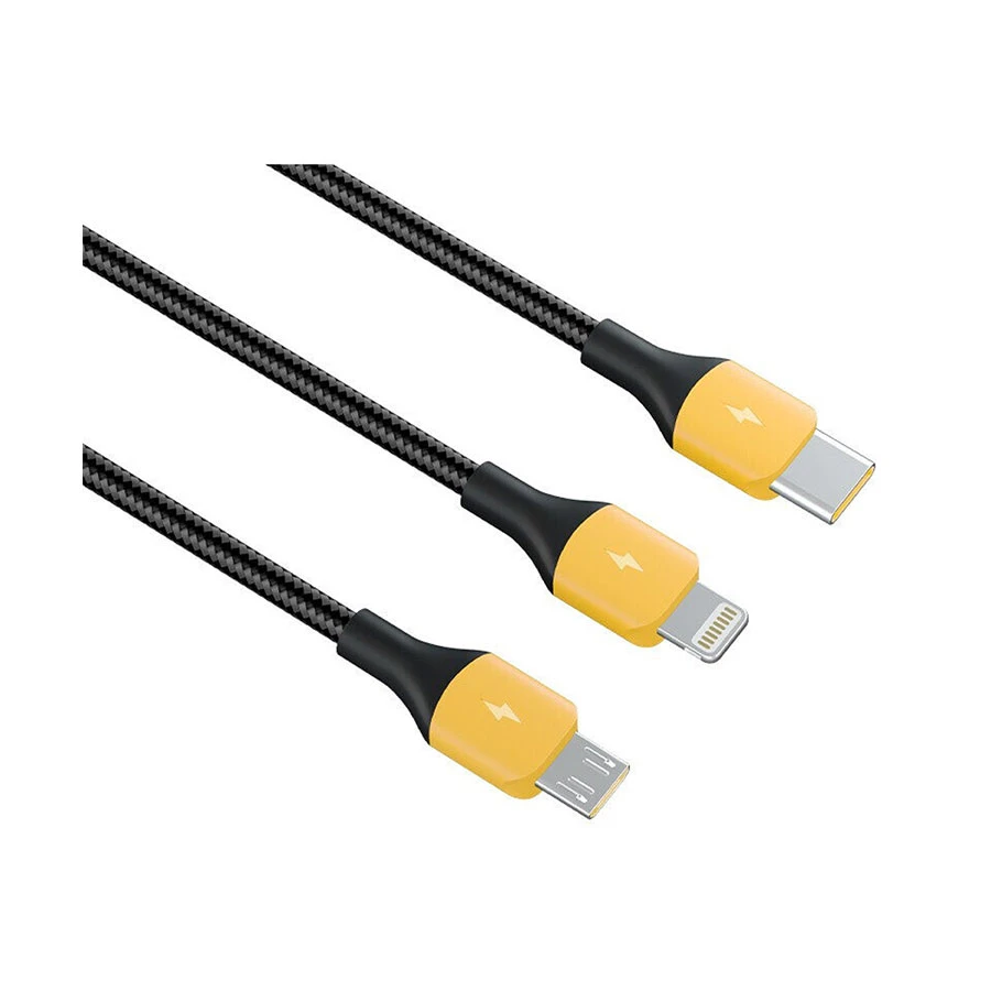 Realme 3 in 1 USB Male to Type-C, Micro & Lightning Cable / Converter / HUB Price in Bangladesh