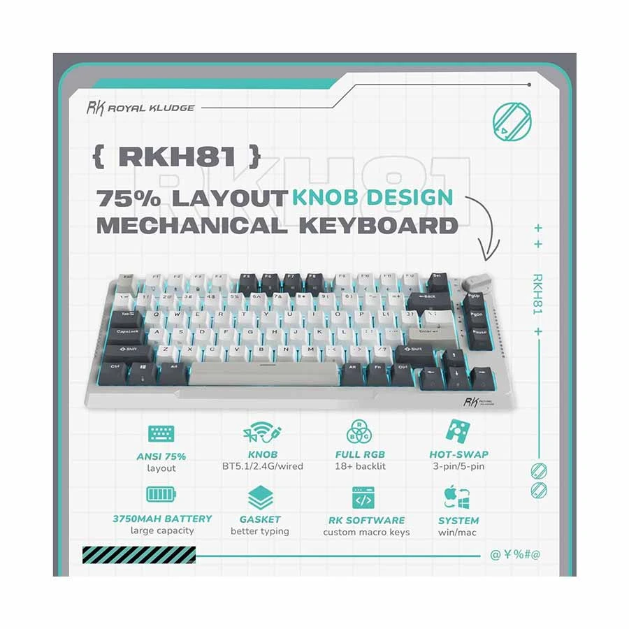 Royal Kludge RK H81 Keyboard in BD